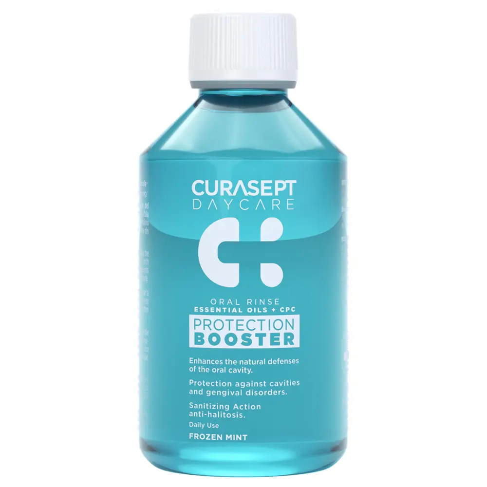Curasept Daycare Booster Protection burnos skalavimo skystis Frozen Mint Curasept Daycare Booster Protection burnos skalavimo skystis Frozen Mint